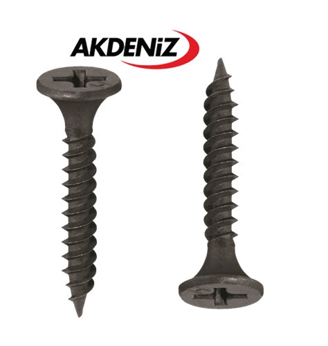 AKDENİZ ALÇIPAN VİDASI 3,5X 35 SIK DİŞ SİYAH SİVRİ